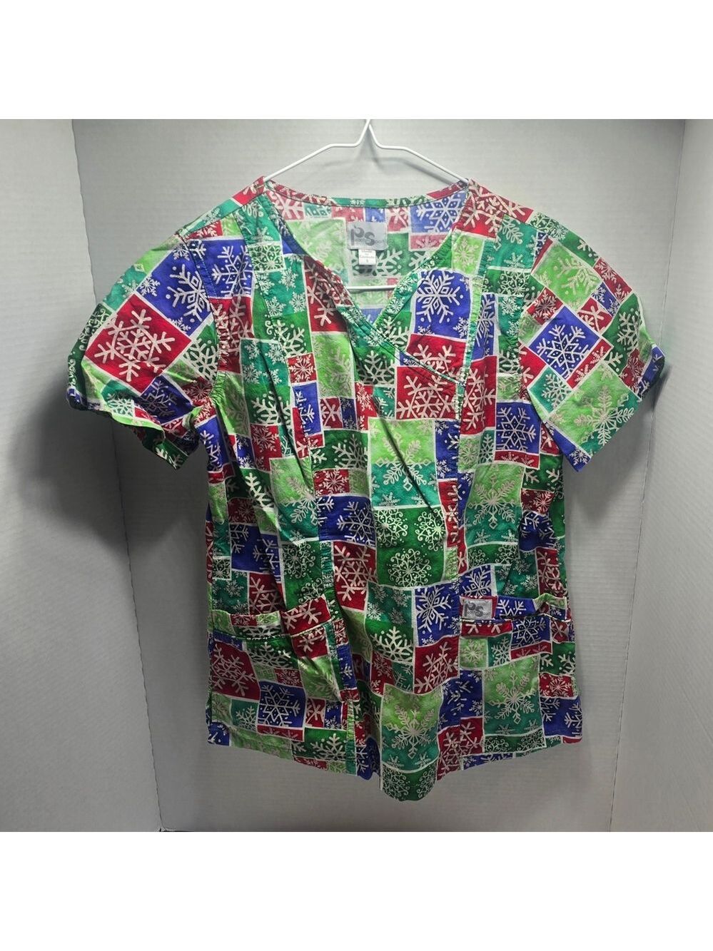 Colorful Snowflake Women's Scrub Top